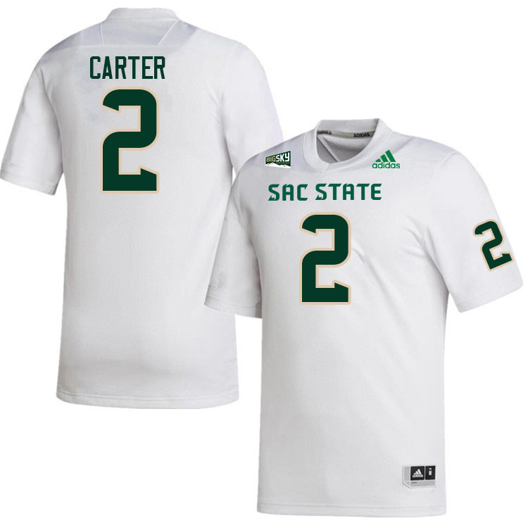 Sacramento State Hornets #2 DeAndre Carter College Football Jerseys Stitched Sale-White